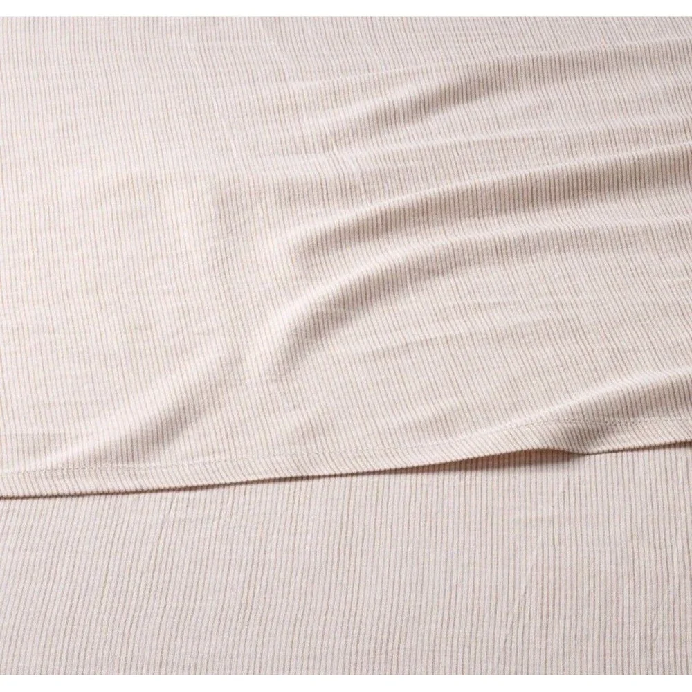 4pc King Micro Stripe Sheet Set Rust - Hearth & Hand with Magnolia NEW